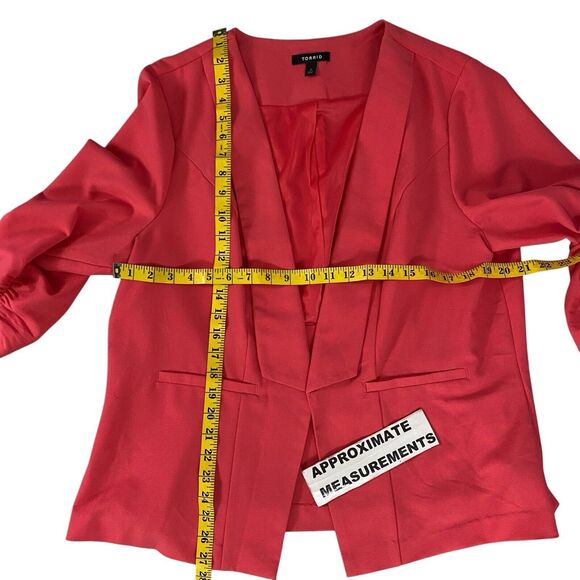 Torrid Blazer Womens 2X Orange Jacket Work Office Minimalist Basic Capsule - Picture 4 of 15